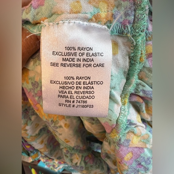 Patrons of Peace Floral Short sleeve drop waist tie neck tiered dress sz S - Picture 4 of 6